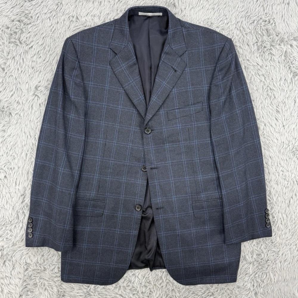 Burberry Navy Plaid Blazer